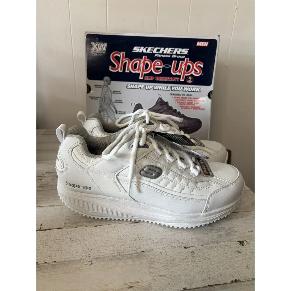 Skechers Shape Ups XT White Toning Shoes Slip Resistant - New In Box - Men’s 10